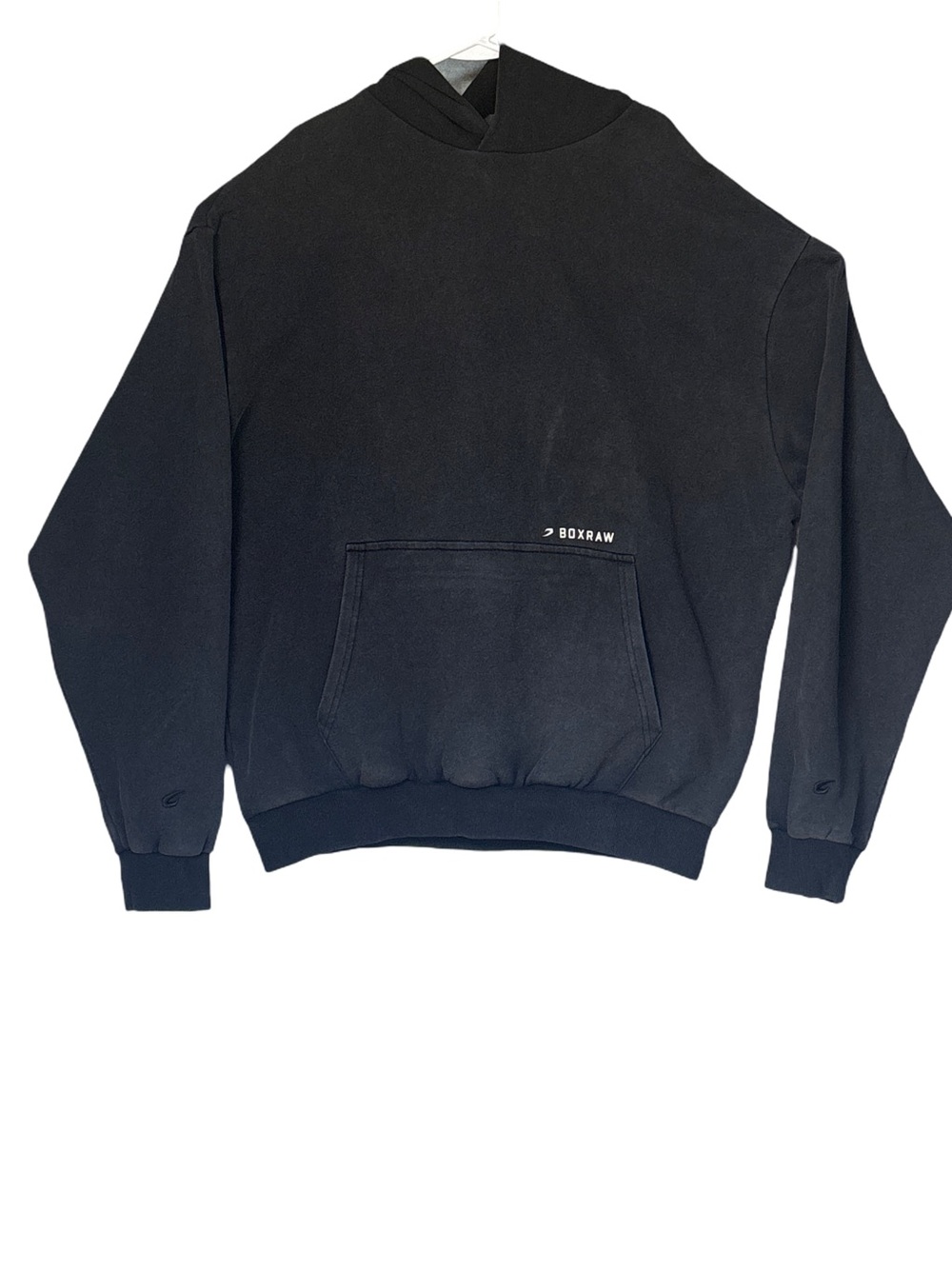 Boxraw Black Oversized Hoodie, French Terry Women's Pullover XL NWT